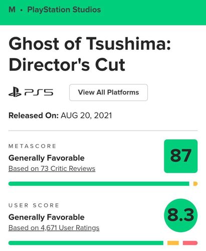 نمرات و نقد GHOST OF Yotei